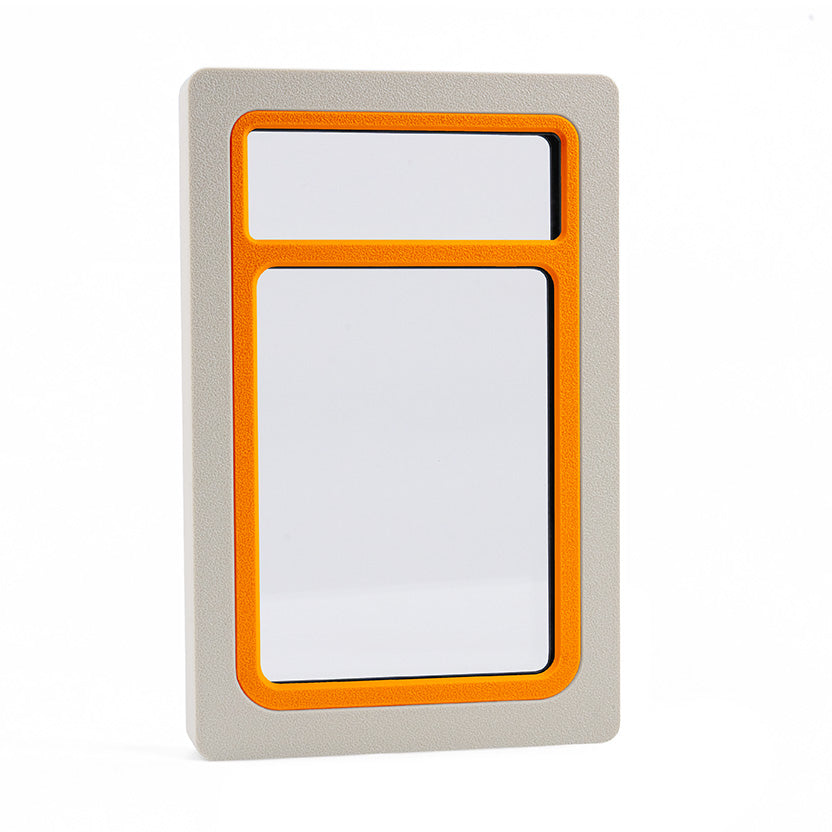 Card Fossil Standard Graded Case Light Mode – pumpkin orange accent, UV-resistant acrylic display for PSA graded cards