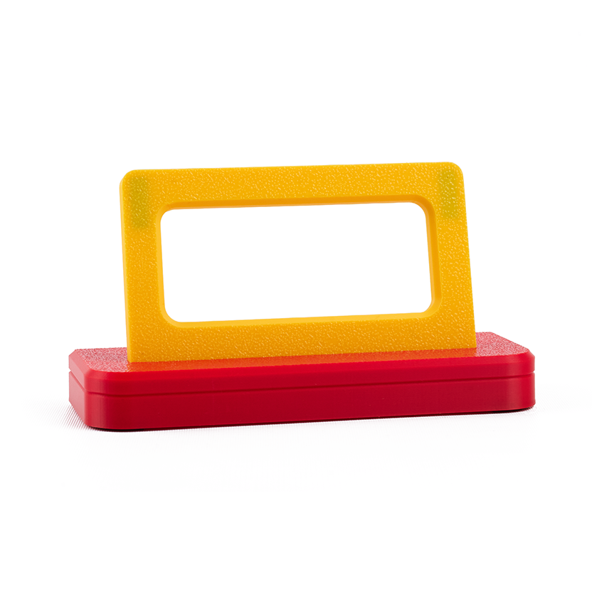 Card Fossil Magnetic Display Stand for Ungraded Cases – red and yellow colorway
